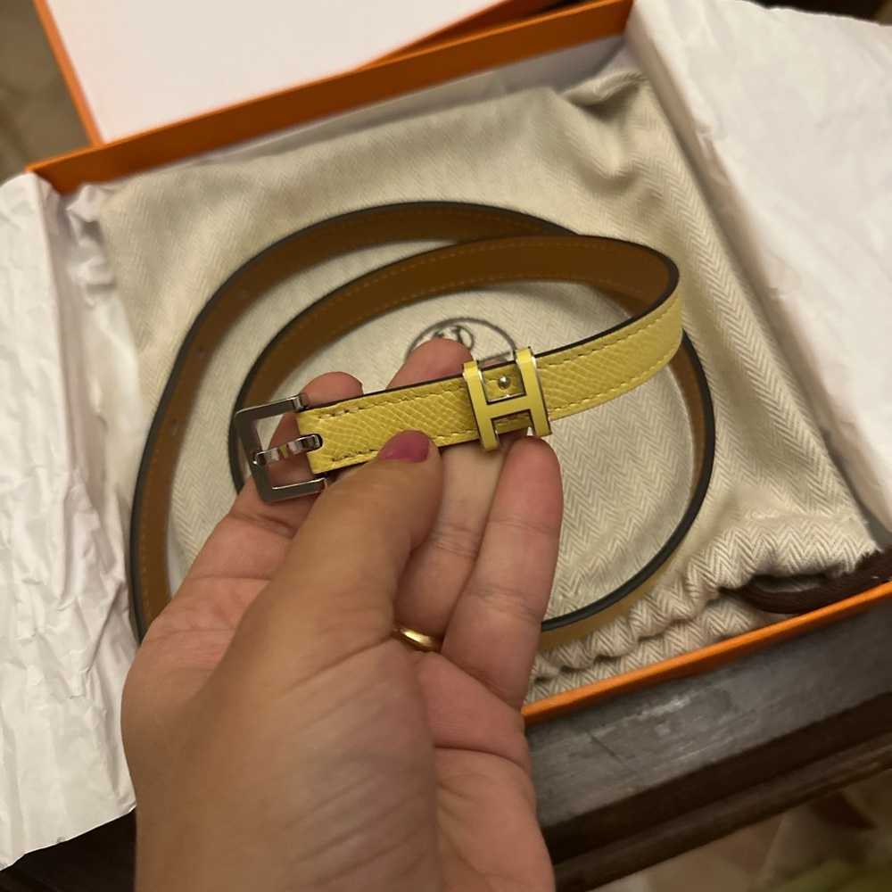 Hermès Pop H Yellow Leather Belt